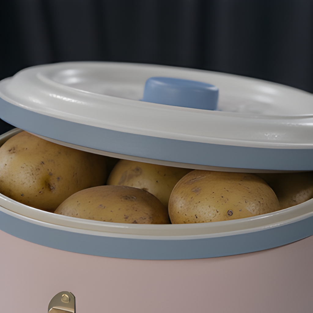  potatoes inside against a dark background